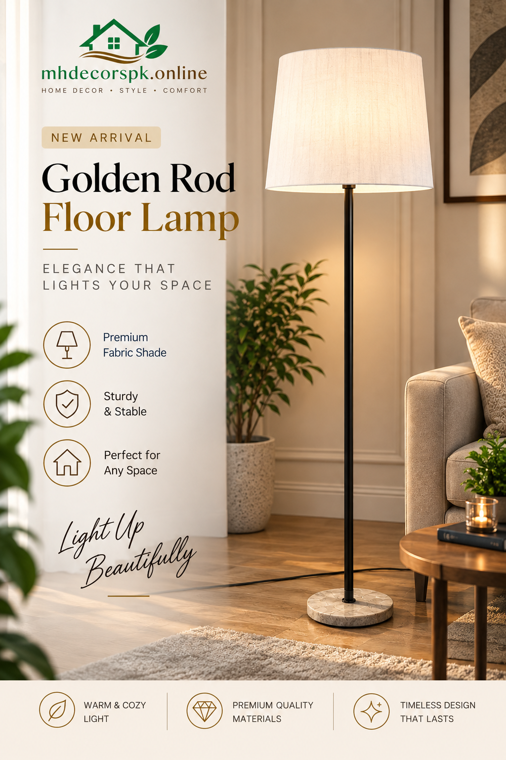 Black Rod Floor Lamp By Mhdecorspk.online
