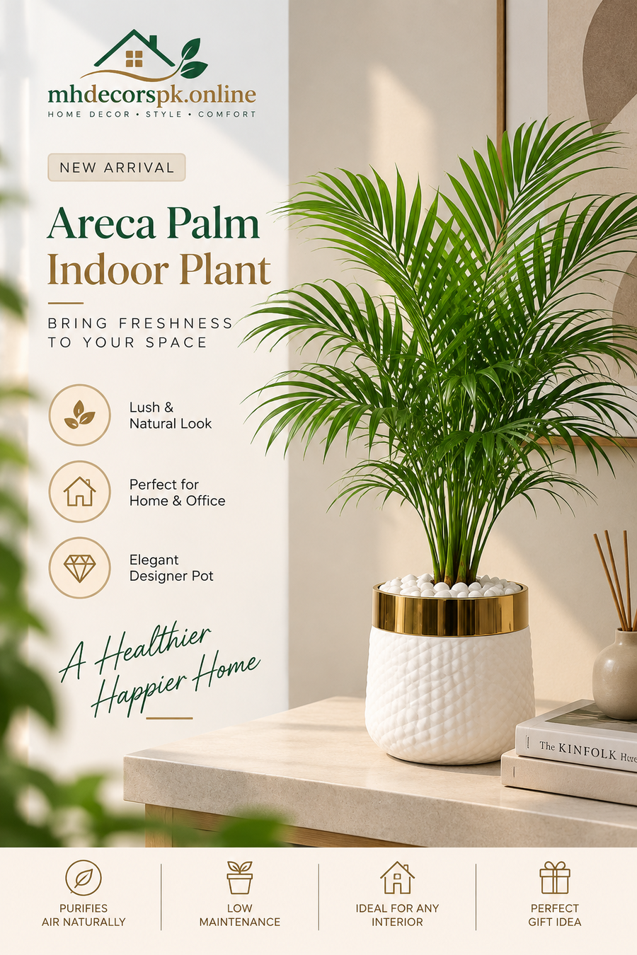 Artificial Areca Palm Plant By Mhdecorspk.online