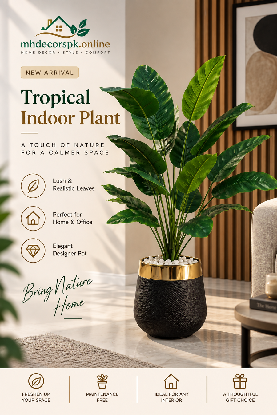 Artificial Tropical Indoor Plant By Mhdecorspk.online
