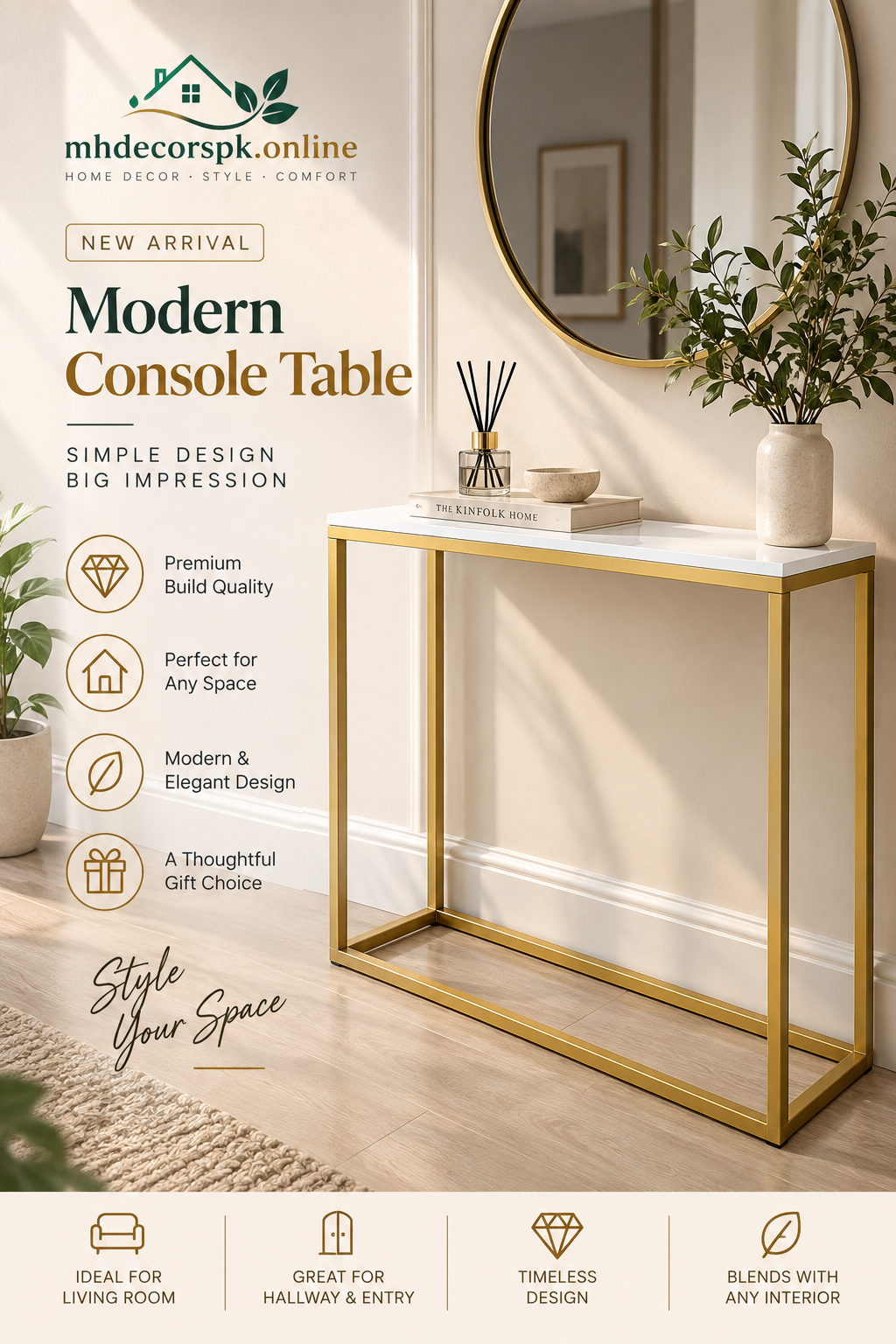 Elegant Entryway Console Table By Mhdecorspk.online